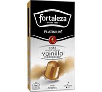 Coffee Fortaleza Platinum - Nespresso Compatible Capsules in Aluminium, Coffee with Madagascar Vanilla Aroma, 100% Arabic, Natural Tuest, Pack of 8 x 10 - Total 80 Units