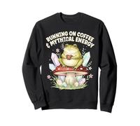 Coffee Frog Mythical Energy Cute Magic Mushroom Artwork Sweatshirt