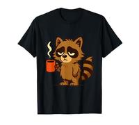 Coffee-Fueled Raccoon: The Ultimate Exhausted Vibe T-Shirt