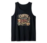 Coffee Fuels Creative Chaos Woman Mama Wife Retro Graphic Tank Top