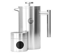 Coffee Gator Cafetiere French Press plus Mini Jar Canister, Double Walled Insulated Coffee Press with Stainless Steel Filter, Hot Cold Brew Tea Maker, 1 Liter (4-8 Cups)