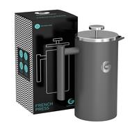 Coffee Gator Coffee Cafetiere French Press + Mini Jar Canister, 34 Ounce, Grey.
