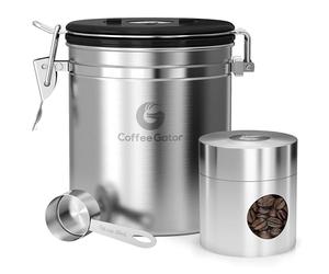 Coffee Gator Coffee Canister 1300 ml & 300 ml, Airtight Food Storage Containers for Coffee Beans, Ground, Sugar, Tea, Flour, Rice, Cereal