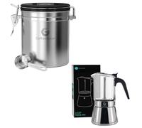 Coffee Gator Coffee Canister Airtight 1300 mL, 9 Cup Moka Pot