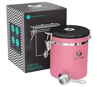 Coffee Gator Coffee Canister Airtight 1300 mL, Stainless Steel Kitchen Food Storage Container with Date Tracker, CO2 Valve, Scoop for Grounds Coffee, Beans,Tea, Sugar, Flour, Snacks