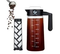 Coffee Gator Cold Brew Coffee Maker - 47 oz Iced Tea and Iced Coffee Maker and Pitcher with Borosilicate Glass Carafe, Filter - Black