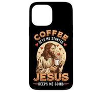 Coffee Gets Me Started Jesus Keeps Me Going Christian Case for iPhone 13 Pro Max