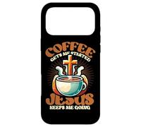 Coffee Gets Me Started Jesus Keeps Me Going Christian Case for iPhone 17 Pro Max