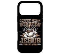 Coffee Gets Me Started Jesus Keeps Me Going Christian Case for iPhone 17 Pro Max