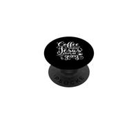 Coffee Gets Me Started Jesus Keeps Me Going Christian Church PopSockets Adhesive PopGrip