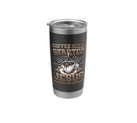Coffee Gets Me Started Jesus Keeps Me Going Christian Stainless Steel Insulated Tumbler