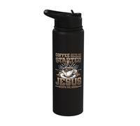 Coffee Gets Me Started Jesus Keeps Me Going Christian Stainless Steel Insulated Water Bottle