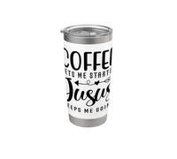Coffee Gets Me Started Jesus Keeps Me Going Stainless Steel Insulated Tumbler
