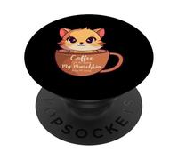 Coffee Gets Me Started My Munchkin Keeps Going Coffee Cat PopSockets Adhesive PopGrip
