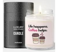 Coffee Gift - Luxury Soy Wax Candle - Vanilla, Jasmine, Sugared Almond - Makester