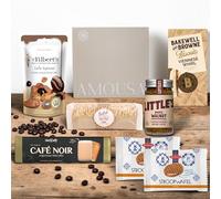 Coffee Gift Set Hamper With Maple Walnut Instant Coffee, Stroopwafels, Viennese Biscuits, Cafe Noir Biscuits, Espresso Chocolate Nut Mix & Mini Cake - Hampers & Gourmet Gifts, Mothers Day Hamper