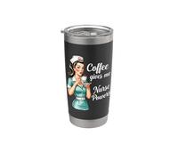 Coffee Gives Me Nurse Powers Retro Housewifes Stainless Steel Insulated Tumbler