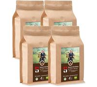Coffee Globetrotter - Sumatra Mandheling Gayo Highland - Organic - 4 x 1000 g Medium Ground - for Bean- to- Cup Machines, Coffee Grinder - Roasted Coffee from Organic Farming
