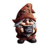 Coffee Gnome Figurines - Resin Portable Craft, Small Shelves Decor | Handmade Design with Theme Attire Feature, Coffee Style Gnome Statues for the of C