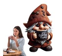Coffee Gnomes Figurines - Decorative Accents For Kitchen | Handcrafted Resin Dwarf Ornaments | 1.97x1.97x3.94 Inches, Counter Dining Room | Coffee-Themed Collectible Statues Cute Home Tabletop
