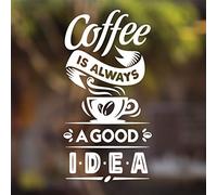 Coffee Good idea Sticker wall Art Kitchen Vinyl Stickers Cafe Sign Door Decor Shop Window Lettering Decal Glass Signs Decals Poster plaques Cup Pub transfers Windows Mural Cups Retro Quotes Takeaway