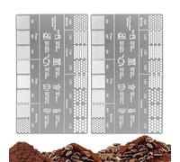 Coffee Grind Size Chart - 2 Piece Grind Reference Card, Bean Size Guide | Coarseness Measuring Ruler for Home Kitchen Brewing, Beginner Travel Tool, Daily Coffee Preparation Accessory Women