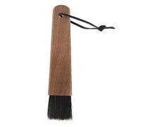 Coffee Grinder Brush Soft Fibers | Long Handle Removes Deep Marks | Multipurpose Coffee Machine Care Tool for Cups/Mugs/Grinders | Walnut Wood Design, 7.5in (Walnut Wood Black Bristles)