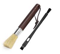 Coffee Grinder Cleaning Brush, Espresso Machine Brush Cleaner Tool with Wooden Handle and Natural Bristles for Barista Home Kitchen