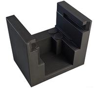 Coffee Grinder Holder for Gemilai 9015A 9015C, 71mm Portafilter Catcher Base with Pull-Out Grounds Container Tray, Non-Slip Silicone Espresso Tamping Station(Black)