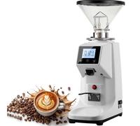 Coffee Grinding Machine Digital Display,Commercial Espresso Coffee Maker,19 Adjusted Grind Coarseness Settings (White 500g)