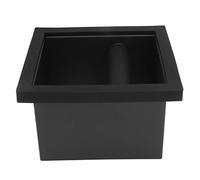 Coffee Ground Knock Box, Bottomless Knock Box for Espresso Machine, Square PTFE Steel with Rubber Gasket and Detachable Rod, for Home Cafe Kitchen Use