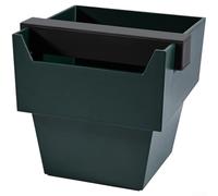 Coffee Grounds Bin 1200ml With Trapezoid Shape Square Bar And Non-Slip Silicone Base Compatible With Most Espresso Setups(Dark Green)
