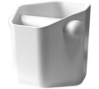 Coffee Grounds Knock Box Featuring Square Opening and Elevated Side Walls for Splash Prevention, Constructed from ABS with Rubberized Anti Slip Bottom (white)