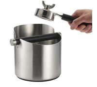 Coffee Grounds Knock Box | Stainless Steel Coffee Grounds Knock Box - Knock Box with Removable Knock Bar and Non-Slip Rubber Grip Base, Perfect for Birthday Round