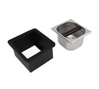 Coffee Grounds Square Detachable Stainless Steel Bucket, Coffee Knock Box for Espresso Bar, Compact Knock Container with Removable Inner Bin for Home or Cafe Use