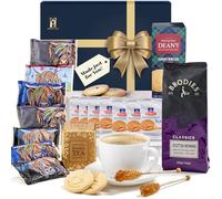 Coffee Hamper by Hattie's Gifts - Tea and Coffee Gift Set with English Breakfast Tea, Shortbread Biscuits, Stroopwafels & Sugar Sticks - Gourmet Gift Box & Food Lover Delights