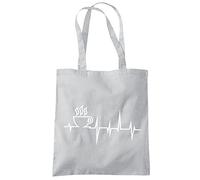Coffee Heartbeat - Tote Shopping Bag - coffee lover caffeine One size grey