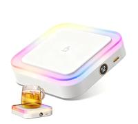 Coffee Heater, ABS Heating Pad | Heat Mat with Digital Display 137G 11.2 x 11.2 x 2.9 cm, Keeps Drinks Hot at Perfect Temperatures While Sipping During Relaxing Pa