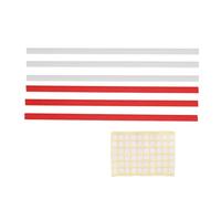 Coffee Holder with Wall Mount, PVC Storage Strips in Black and White, 6 Pack - Space Saving Design, Flexible Horizontal and Vertical Installation, Ideal for Kitchen Organization (3 White + 3 Red)