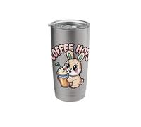 Coffee Hops Cute Bunny Kawaii Animal Beverage Stainless Steel Insulated Tumbler