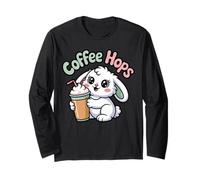 Coffee Hops Cute White Hare Whipped Cream Chibi Latte Long Sleeve T-Shirt