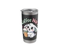 Coffee Hops Cute White Hare Whipped Cream Chibi Latte Stainless Steel Insulated Tumbler