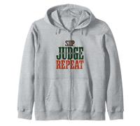 Coffee Humor Sip judge Repeat Sarcastic Caffeine Saying Zip Hoodie