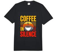 Coffee in Silence Retro Coffee Lover Introvert Comfort Colors Adult Heavyweight T-Shirt