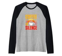 Coffee in Silence Retro Coffee Lover Introvert Raglan Baseball Tee