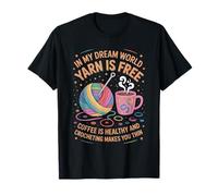 Coffee is Healthy Caffeine Drinker Quilting Crafter Knitting T-Shirt