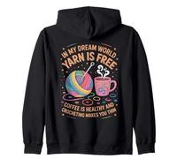 Coffee Is Healthy Caffeine Drinker Quilting Crafter Knitting Zip Hoodie