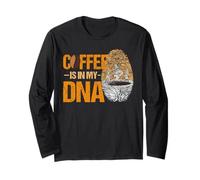 Coffee is in My DNA Fingerprint Caffeine Brewing Caffeinated Long Sleeve T-Shirt