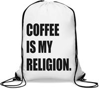 Coffee is My Religion Gym Sack Casual Drawstring Bag White