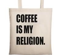 Coffee is My Religion Natural Ecological Cotton Tote Bag Beige